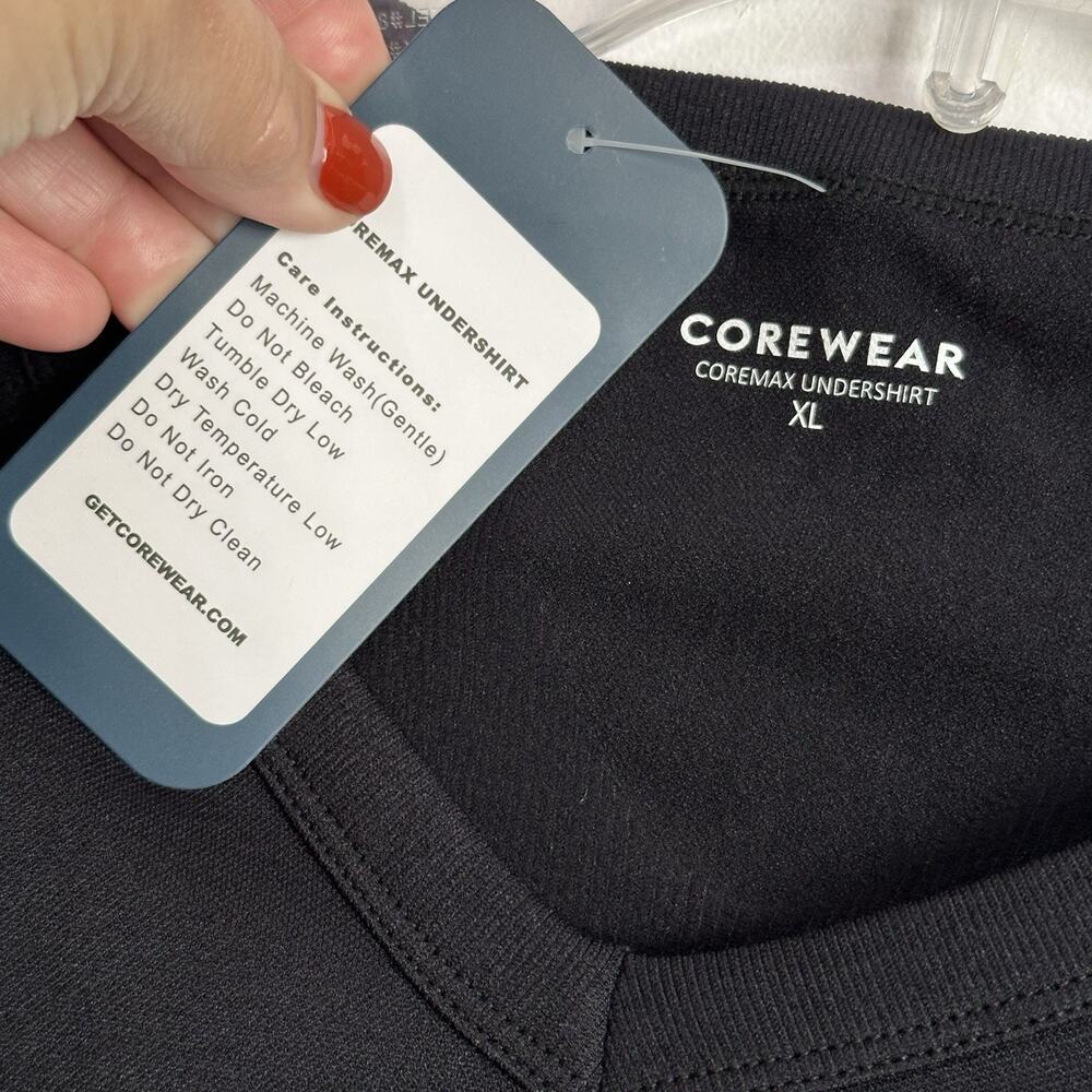 CoreWear Coremax Mens Compression V Neck Slimming Undershirt Shirt Black XL NEW - Picture 5 of 12